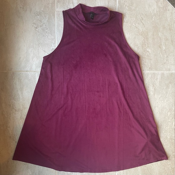 Forever 21 burgundy suede/velvet mini dress - Picture 6 of 14